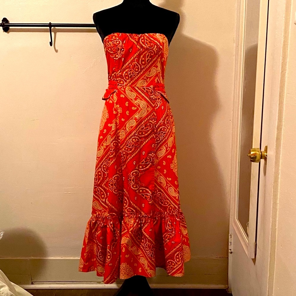 Anthropologie Holding Horses bandana print dress